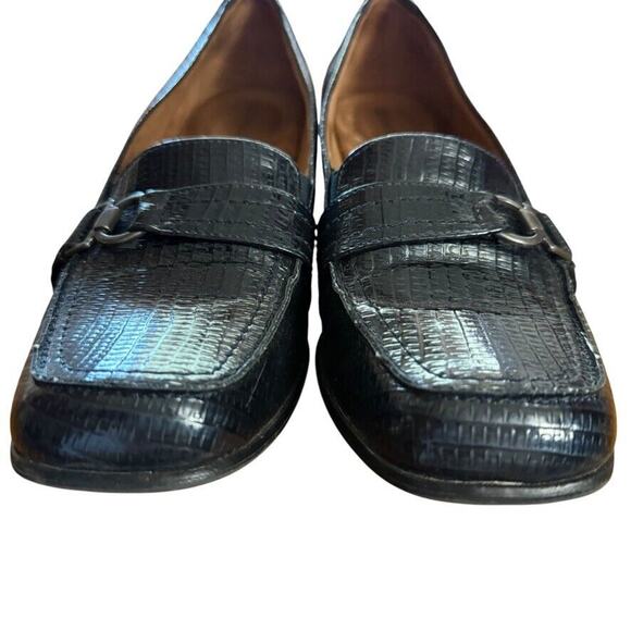 Naturalizer Benefit Womens Reptile Navy Block Heel Loafers Slip On Shoes 8.5 N - Picture 7 of 16